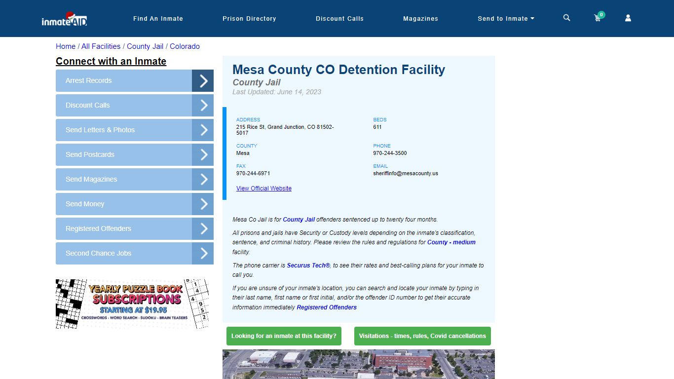 Mesa County CO Detention Facility - Inmate Locator - Grand Junction, CO